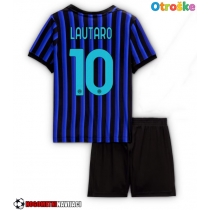 Otroške Nogometnih dresov Inter Milan Lautaro Martinez #10 Domači 2025-26 Kratki rokavi (+ hlače)